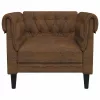 Chesterfield Kanapé Szék párnával Barna 78.5 x 74.5 x 74.5 cm