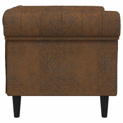 Chesterfield Kanapé Szék párnával Barna 78.5 x 74.5 x 74.5 cm
