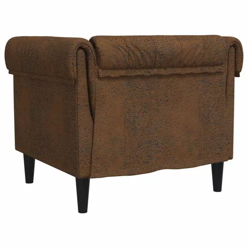Chesterfield Kanapé Szék párnával Barna 78.5 x 74.5 x 74.5 cm