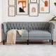 Chesterfield kanapé Világosszürke 182.5 x 74.5 x 74.5 cm szövet