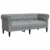 Chesterfield kanapé Világosszürke 182.5 x 74.5 x 74.5 cm szövet
