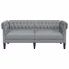 Chesterfield kanapé Világosszürke 182.5 x 74.5 x 74.5 cm szövet