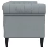 Chesterfield kanapé Világosszürke 182.5 x 74.5 x 74.5 cm szövet