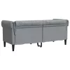 Chesterfield kanapé Világosszürke 182.5 x 74.5 x 74.5 cm szövet