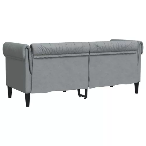 Chesterfield kanapé Világosszürke 182.5 x 74.5 x 74.5 cm szövet