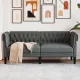 Chesterfield kanapé Sötétszürke 182.5 x 74.5 x 74.5 cm szövet
