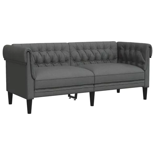 Chesterfield kanapé Sötétszürke 182.5 x 74.5 x 74.5 cm szövet