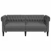 Chesterfield kanapé Sötétszürke 182.5 x 74.5 x 74.5 cm szövet