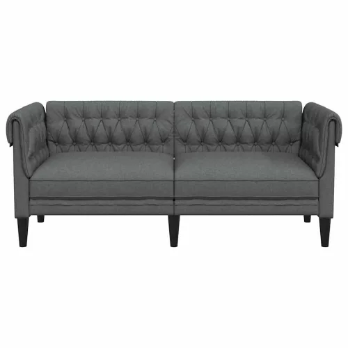 Chesterfield kanapé Sötétszürke 182.5 x 74.5 x 74.5 cm szövet