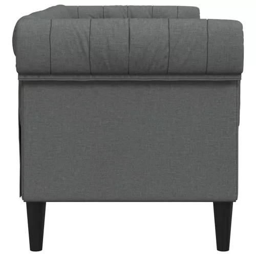 Chesterfield kanapé Sötétszürke 182.5 x 74.5 x 74.5 cm szövet