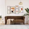 Chesterfield kanapé Barna 182.5 x 74.5 x 74.5 cm Műbőr velúr