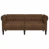 Chesterfield kanapé Barna 182.5 x 74.5 x 74.5 cm Műbőr velúr