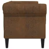 Chesterfield kanapé Barna 182.5 x 74.5 x 74.5 cm Műbőr velúr