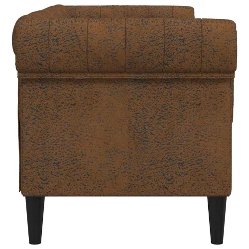 Chesterfield kanapé Barna 182.5 x 74.5 x 74.5 cm Műbőr velúr