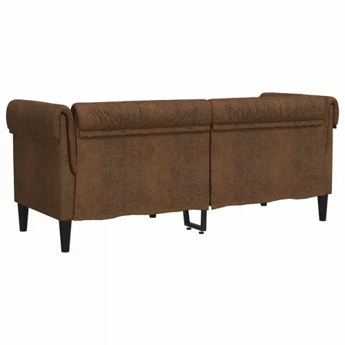Chesterfield kanapé Barna 182.5 x 74.5 x 74.5 cm Műbőr velúr