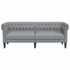 Chesterfield kanapé Világosszürke 201.5 x 74.5 x 74.5 cm szövet