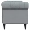 Chesterfield kanapé Világosszürke 201.5 x 74.5 x 74.5 cm szövet