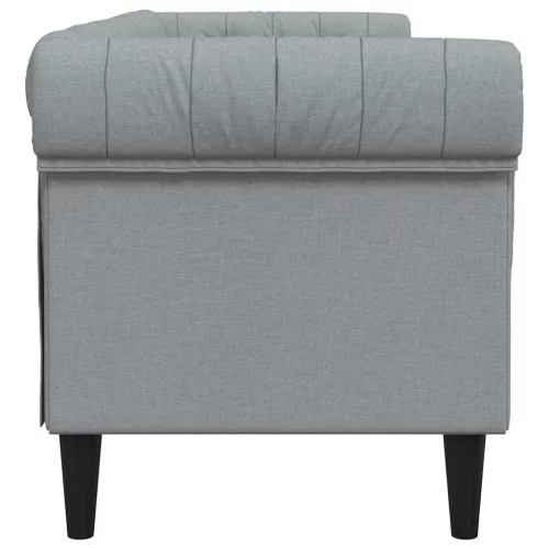 Chesterfield kanapé Világosszürke 201.5 x 74.5 x 74.5 cm szövet