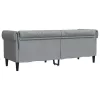 Chesterfield kanapé Világosszürke 201.5 x 74.5 x 74.5 cm szövet