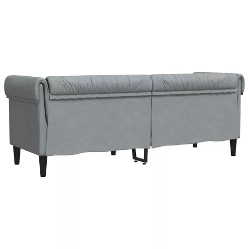 Chesterfield kanapé Világosszürke 201.5 x 74.5 x 74.5 cm szövet