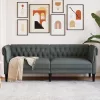 Chesterfield kanapé Sötétszürke 201.5 x 74.5 x 74.5 cm szövet