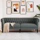 Chesterfield kanapé Sötétszürke 201.5 x 74.5 x 74.5 cm szövet
