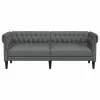 Chesterfield kanapé Sötétszürke 201.5 x 74.5 x 74.5 cm szövet