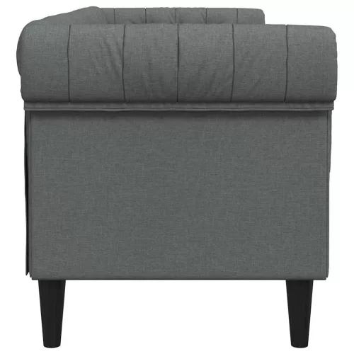 Chesterfield kanapé Sötétszürke 201.5 x 74.5 x 74.5 cm szövet
