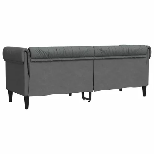 Chesterfield kanapé Sötétszürke 201.5 x 74.5 x 74.5 cm szövet