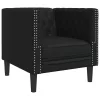 Chesterfield Kanapé Szék Fekete 71 x 74.5 x 70.5 cm Műbőr