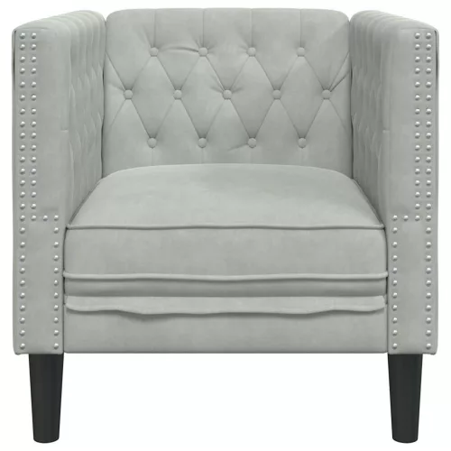 Chesterfield Kanapé Szék Világosszürke 71 x 74.5 x 70.5 cm