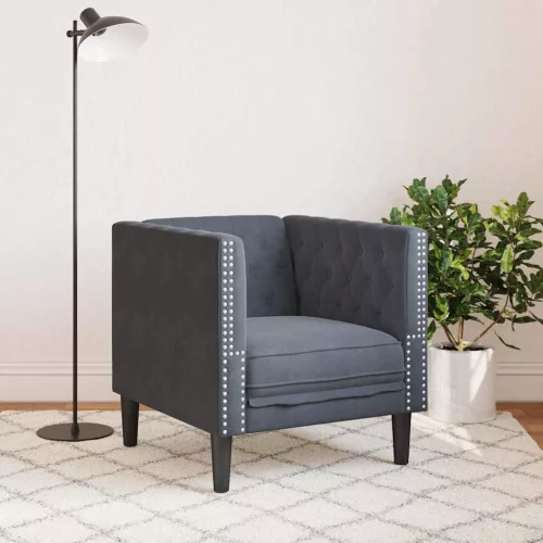Chesterfield Kanapé Szék Egyéb Sötétszürke 71 x 74.5 x 70.5 cm
