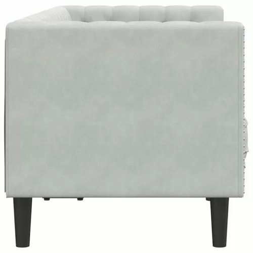 Chesterfield kanapé Világosszürke 174 x 74.5 x 70.5 cm Bársony