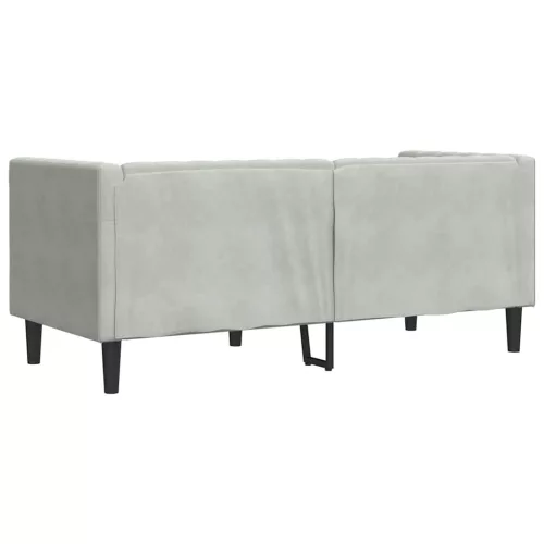 Chesterfield kanapé Világosszürke 174 x 74.5 x 70.5 cm Bársony