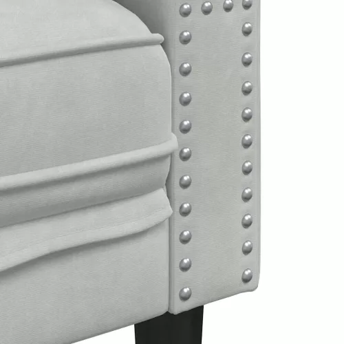 Chesterfield kanapé Világosszürke 174 x 74.5 x 70.5 cm Bársony