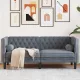 Chesterfield kanapé Sötétszürke 174 x 74.5 x 70.5 cm Bársony
