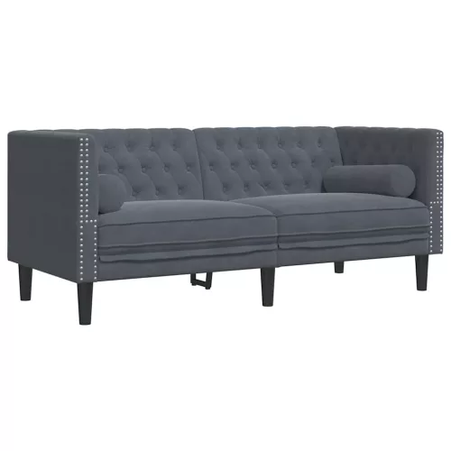 Chesterfield kanapé Sötétszürke 174 x 74.5 x 70.5 cm Bársony