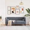Chesterfield kanapé Sötétszürke 174 x 74.5 x 70.5 cm Bársony