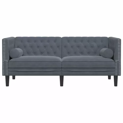 Chesterfield kanapé Sötétszürke 174 x 74.5 x 70.5 cm Bársony