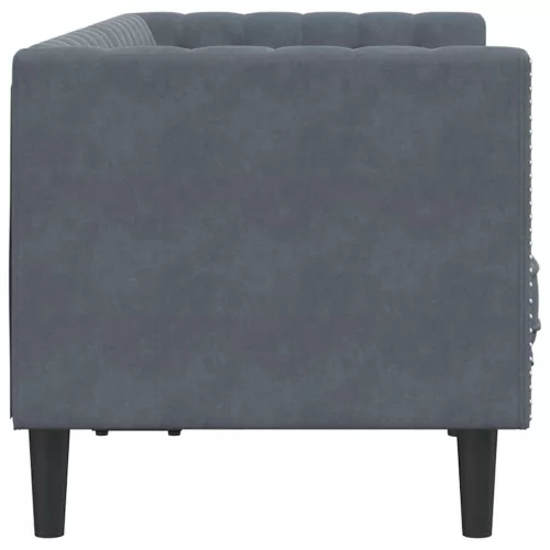 Chesterfield kanapé Sötétszürke 174 x 74.5 x 70.5 cm Bársony