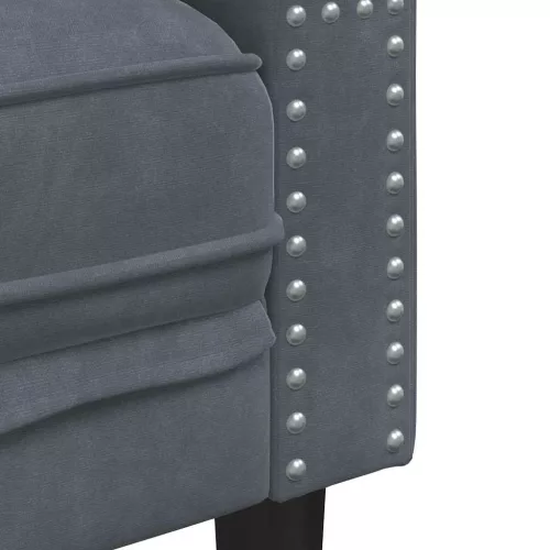 Chesterfield kanapé Sötétszürke 174 x 74.5 x 70.5 cm Bársony