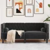 Chesterfield kanapé Egyéb Fekete 174 x 74.5 x 70.5 cm Bársony