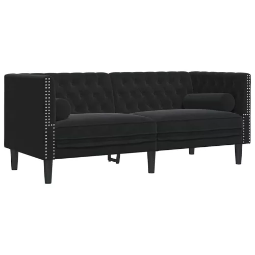 Chesterfield kanapé Egyéb Fekete 174 x 74.5 x 70.5 cm Bársony