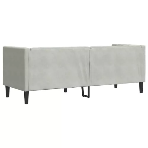 Chesterfield kanapé Világosszürke 194 x 74.5 x 70.5 cm Bársony