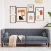 Chesterfield kanapé Sötétszürke 194 x 74.5 x 70.5 cm Bársony