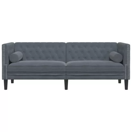 Chesterfield kanapé Sötétszürke 194 x 74.5 x 70.5 cm Bársony