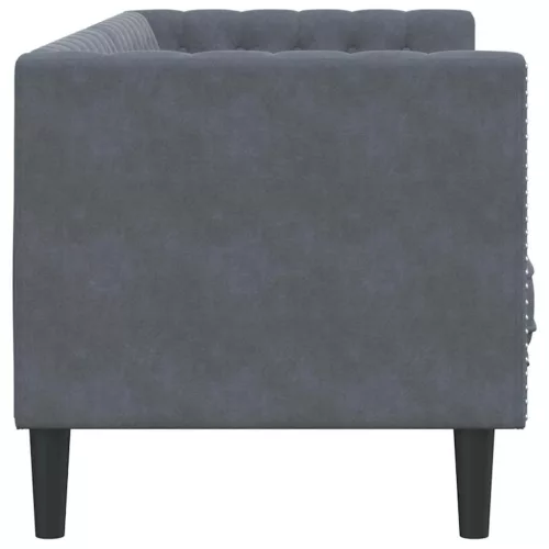 Chesterfield kanapé Sötétszürke 194 x 74.5 x 70.5 cm Bársony