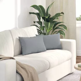 Kanapé párnák 2 pcs Világosszürke 50 x 30 cm szövet