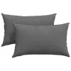 Kanapé párnák 2 pcs Sötétszürke 50 x 30 cm szövet
