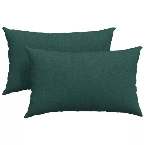 Kanapé párnák 2 pcs Sötétzöld 50 x 30 cm szövet